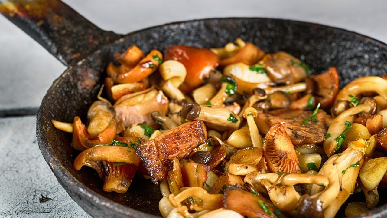 The Happy Pear Pan fried Garlic Oyster Mushroom