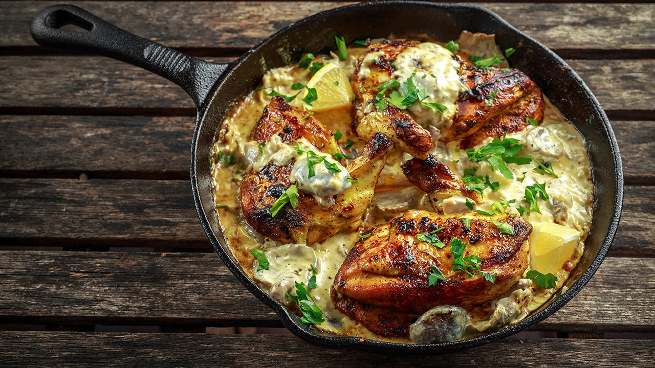 Joe's chicken supreme with puy lentil ragu