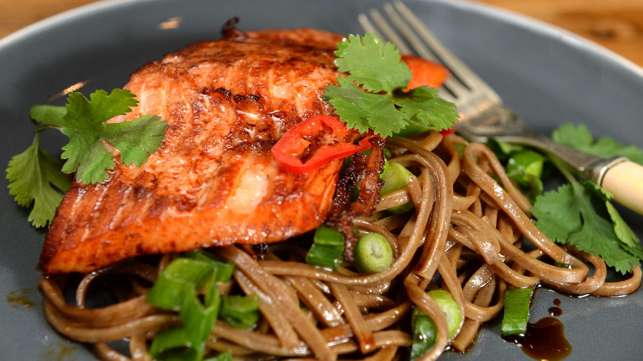 Teriyaki Trout with Soba Noodles