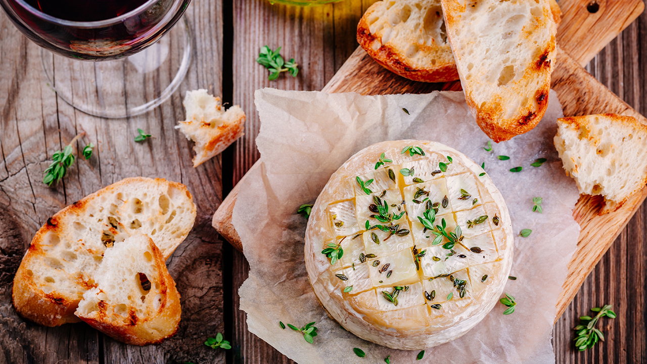 Baked Camembert with Sea Salt Water Biscuits