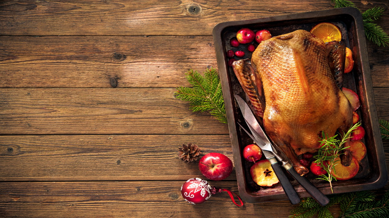 Roast Goose w/ Sausage meat, Chickpea and Lemon Stuffing