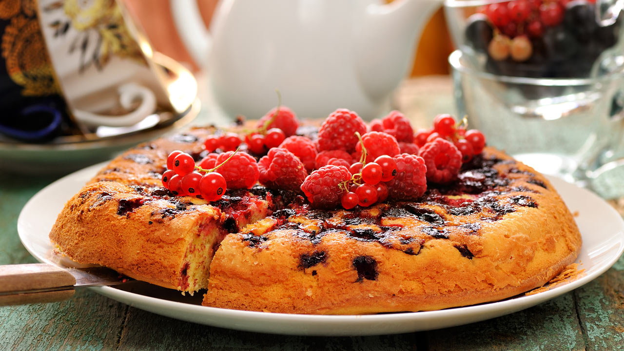 Raspberry Upside Down Cake - Gluten-Free And Dairy-Free.