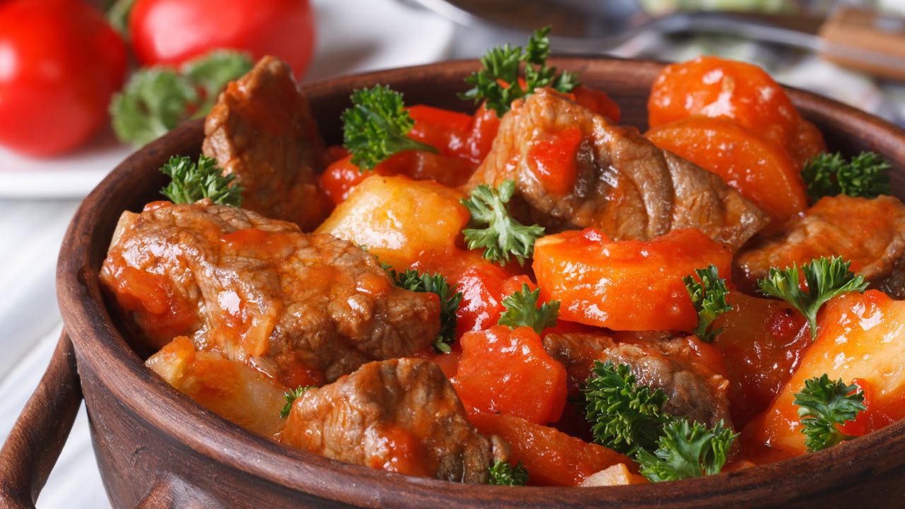 Beef Hot Pot with Beer, Chestnuts and Smoked Bacon