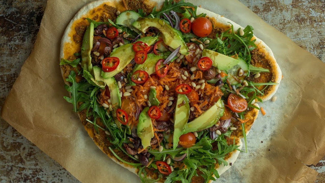 The Happy Pear Salad Pizza