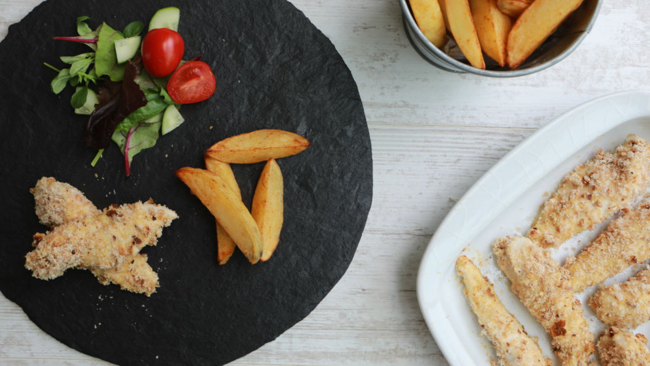 Homemade Chicken Goujons and chips