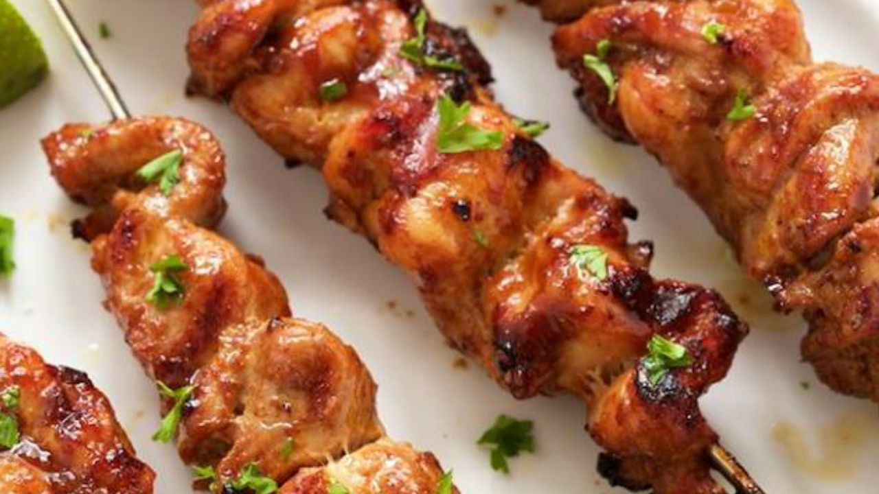 Grilled Char Siu Chicken skewers