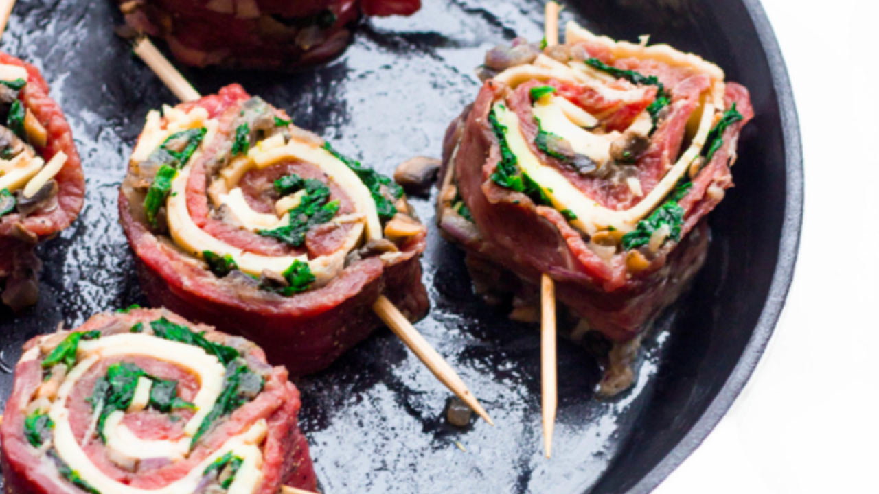 Irish Beef Roll with Cream Cheese and Spinach