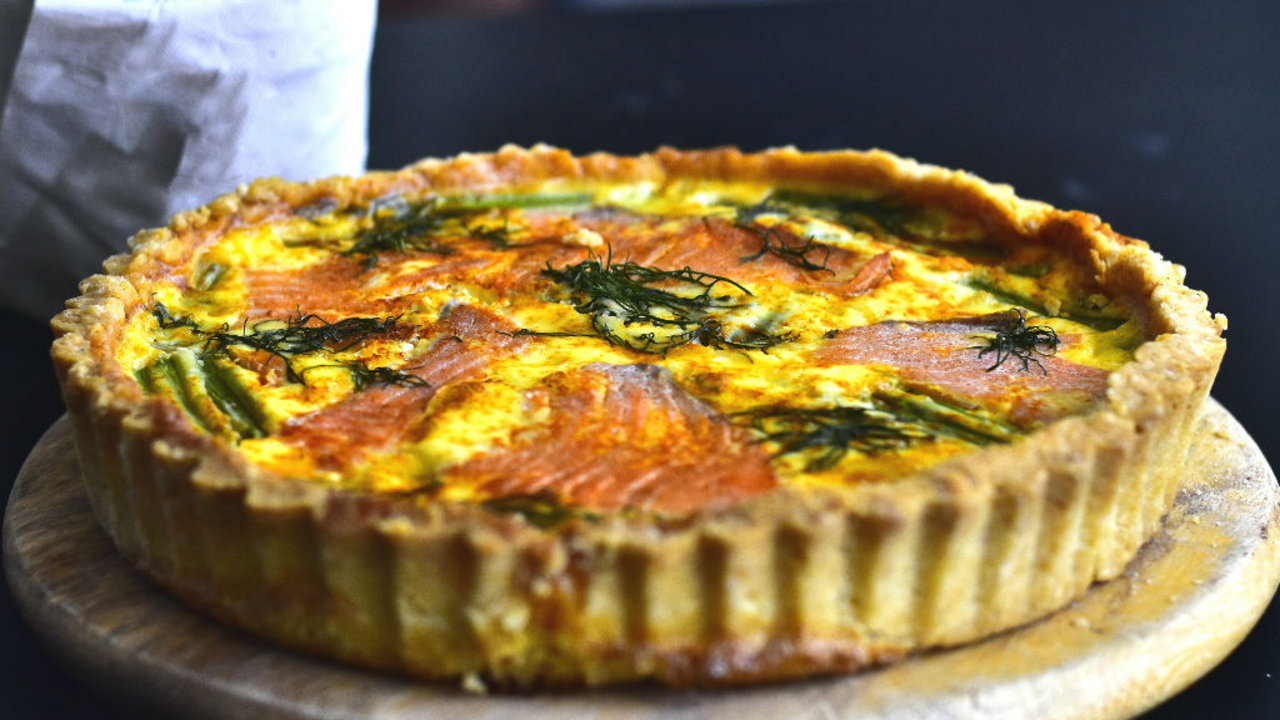 Smoked Salmon, Broccoli & Crème Fraîche Quiche