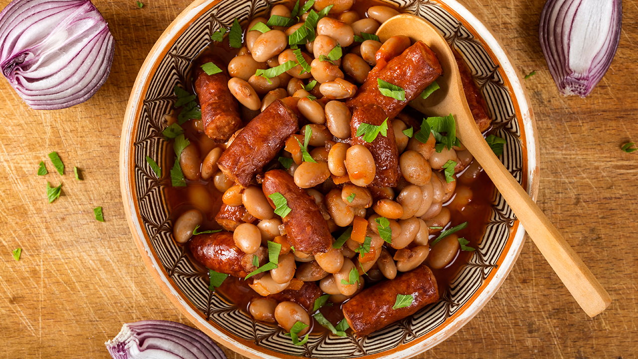 Bangers Baked Beans One Pot