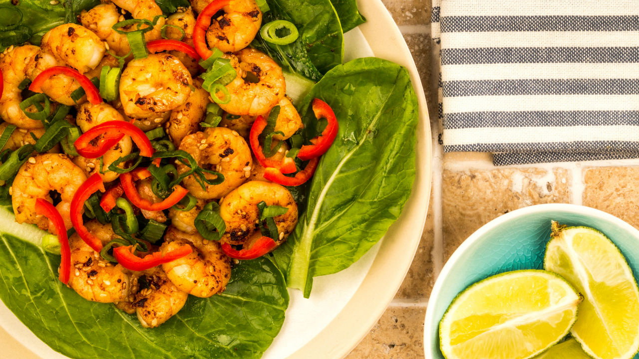 Garlic & Chilli Prawns with Pak Choi