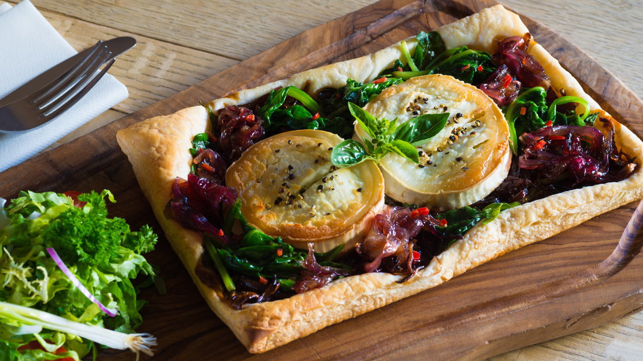 Roasted Red Onion, Balsamic and Goats Cheese Tartlets