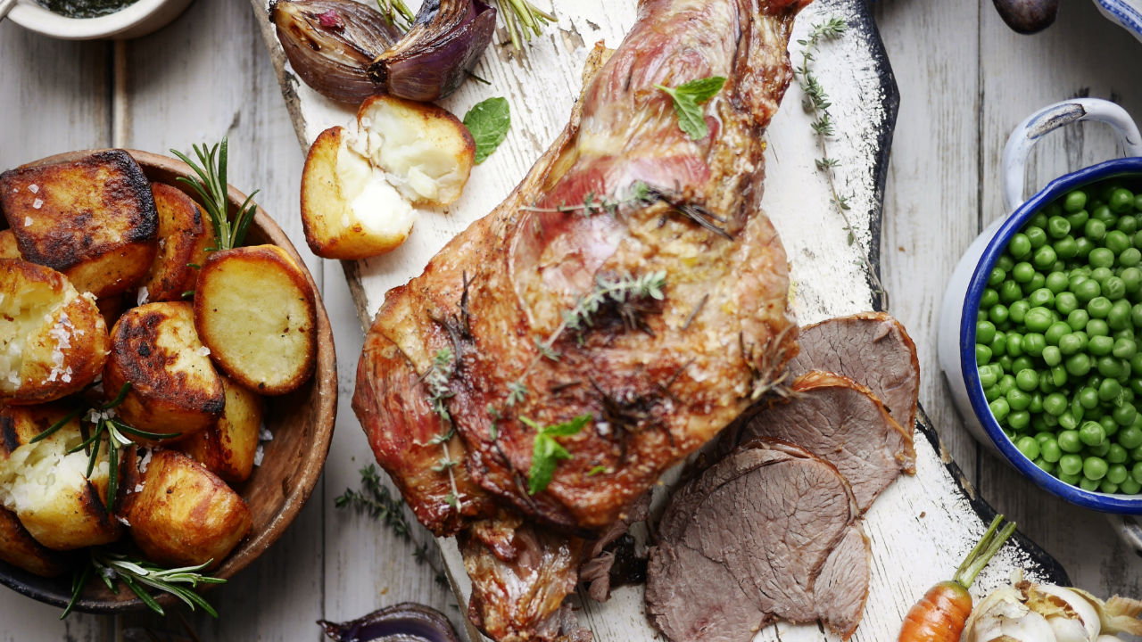 Roast Leg of Spring Lamb with rosemary and garlic